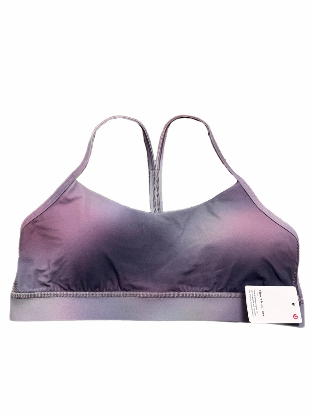 NWT Lululemon Flow Y Bra Nulu *A–C Cups (Aurora Haze Mini Purple Multi) Size 10